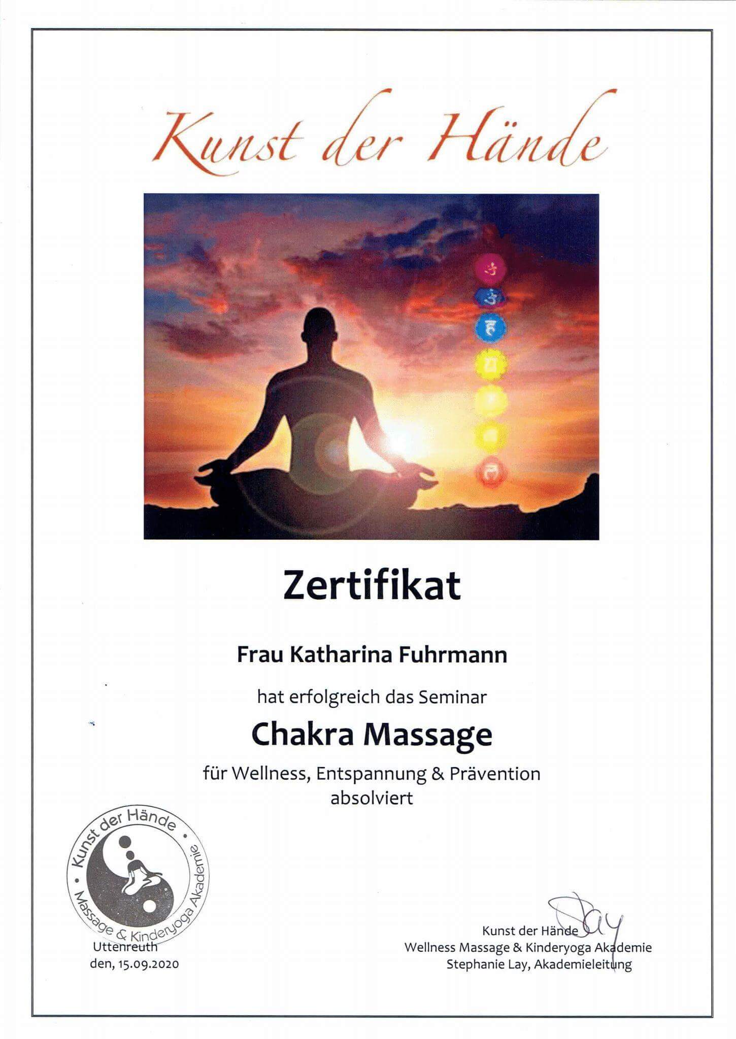 Zertifikat Chakra Massage